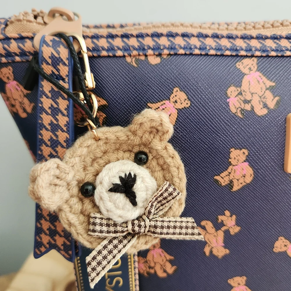Dwell Studio Navy Teddy Print Cosmetic Zip Pouch NWT